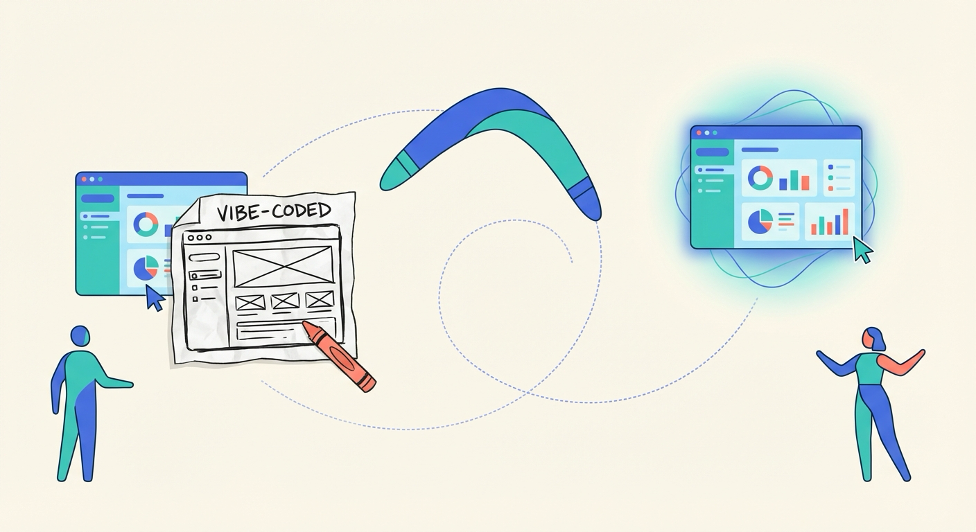 A boomerang arcing through the air, representing SaaS customers who leave and come back
